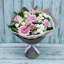 Букет цветов из:  Герберы, Альстромерии и Хризантемы в Молчаново