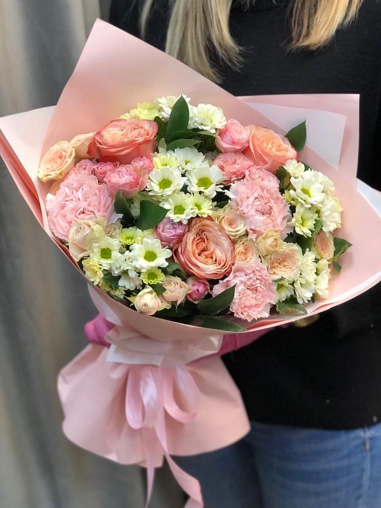 Букет цветов из: Гвоздики, Розы и Хризантемы в Молчаново