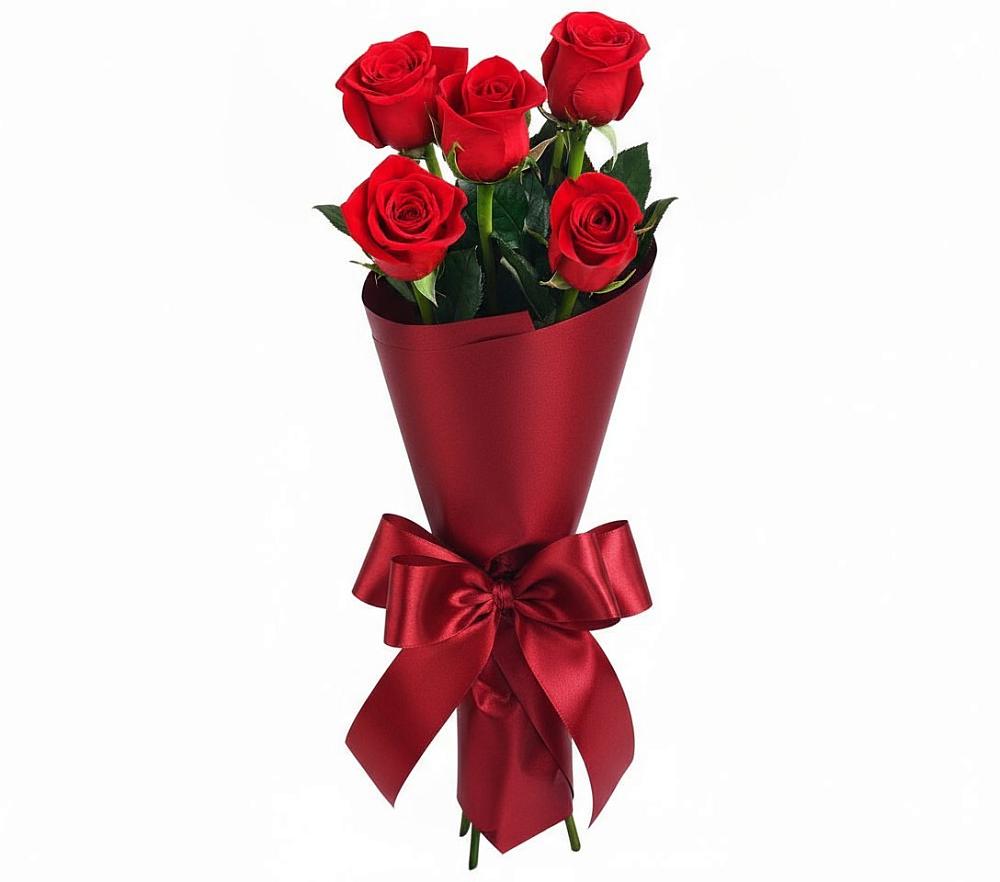 Букет 5 Красных роз Эдлесс Лав в Молчаново