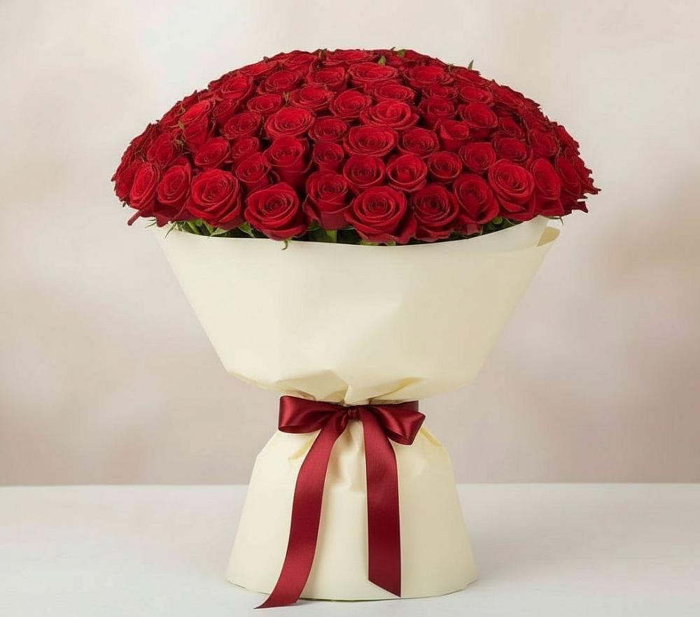Букет 101 Красная роза Милано в Молчаново