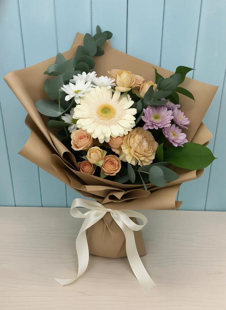 Букет цветов из: Герберы и Хризантемы в Молчаново