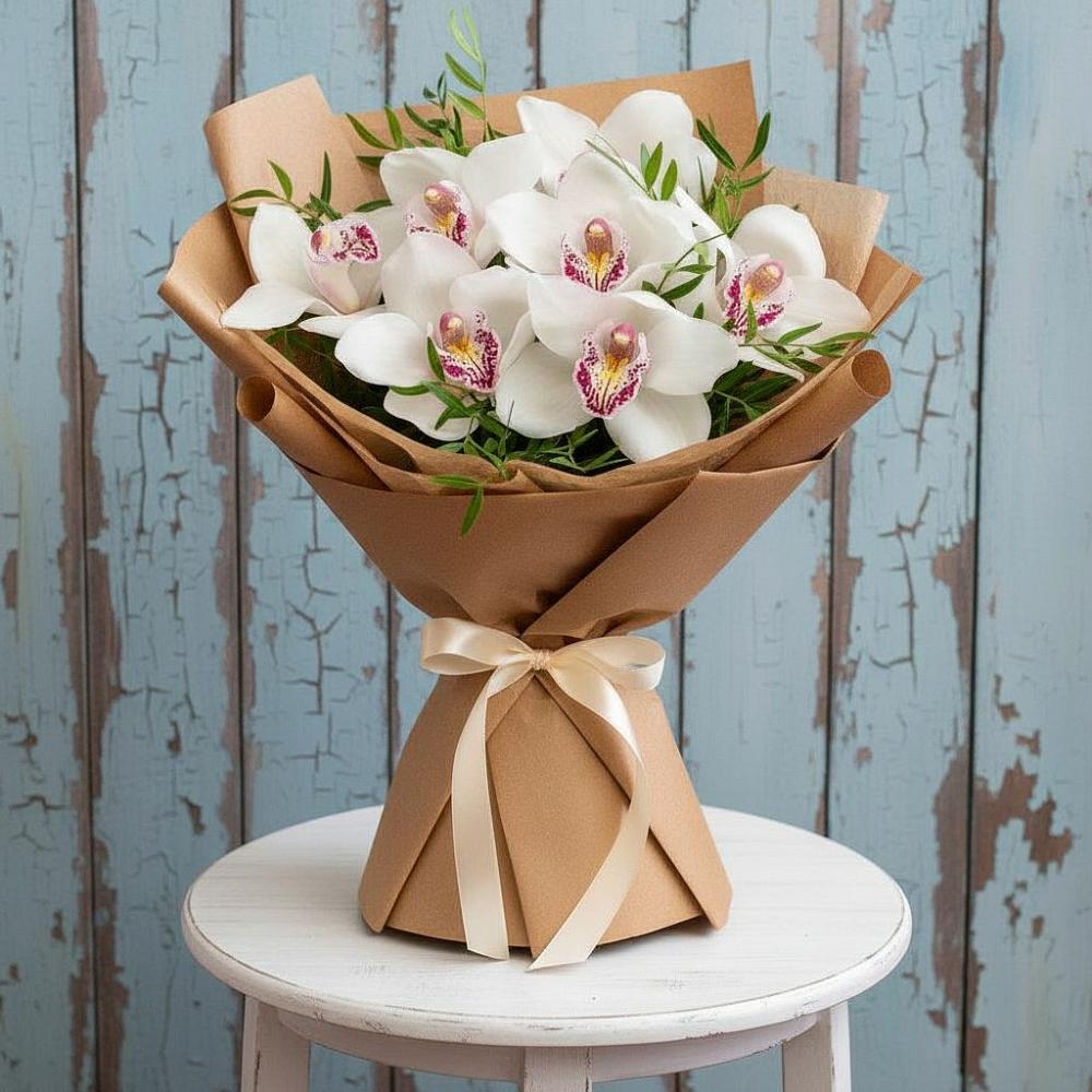 Букет цветов из: Орхидеи и Розы в Молчаново