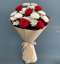 Букет цветов из:  Розы и Хризантемы в Молчаново