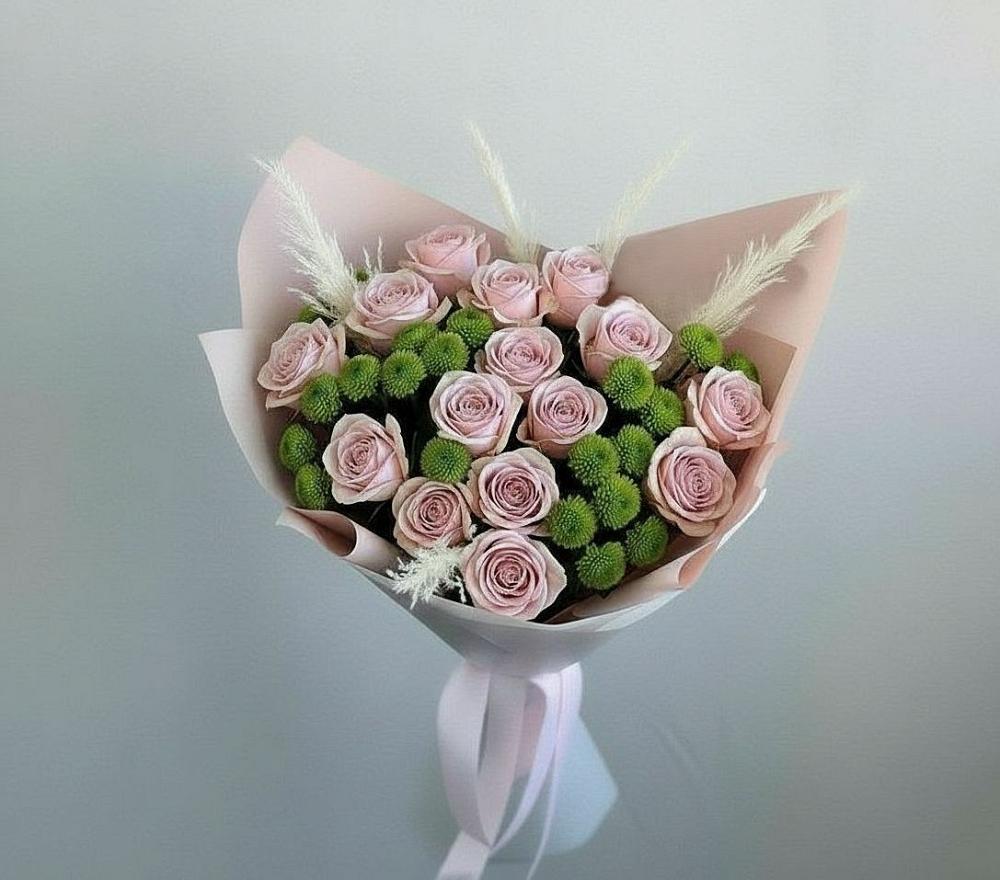 Букет цветов из: Розы и Хризантемы в Молчаново