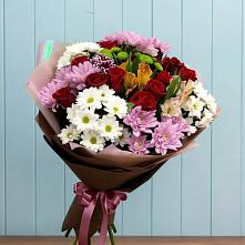 Букет цветов из:  Розы, Хризантемы и Альстромерии #REPLACE_PRED# Молчаново