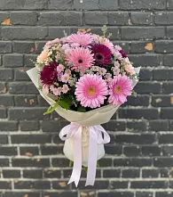 Букет цветов из:  Герберы и Хризантемы в Молчаново