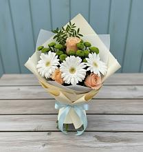 Букет цветов из:  Герберы, Розы и Хризантемы #REPLACE_PRED# Молчаново