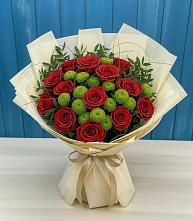 Букет цветов из:  Розы и Хризантемы в Молчаново