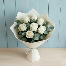 Букет Белые розы в Эвкалипте #REPLACE_PRED# Молчаново