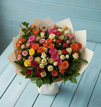 Букет Микс из разноцветных кустовых роз #REPLACE_PRED# Молчаново